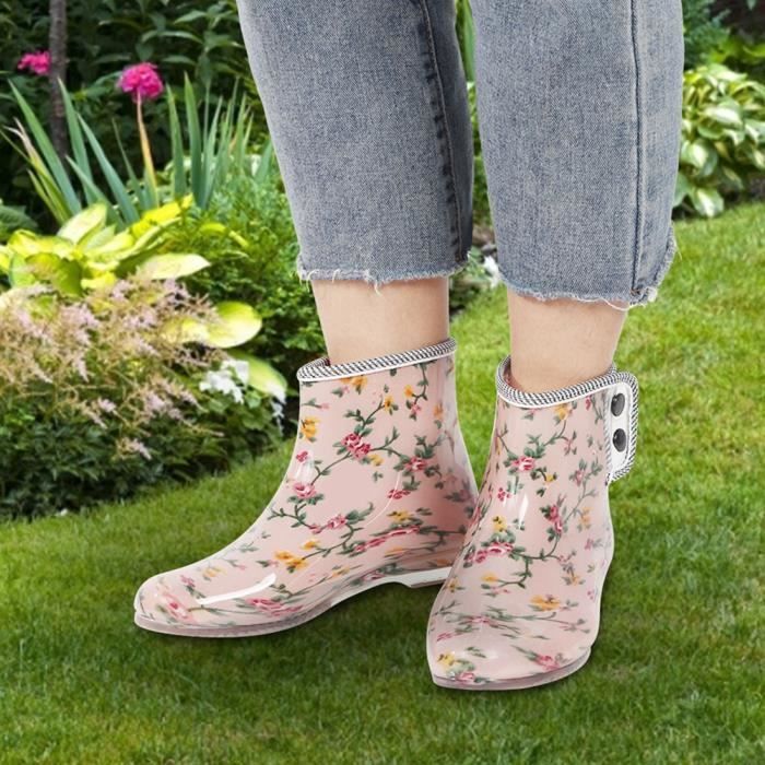 Comparer les prix de Bottes de pluie femme imperméables - VGEBY - Chaussures de jardin - Blanc