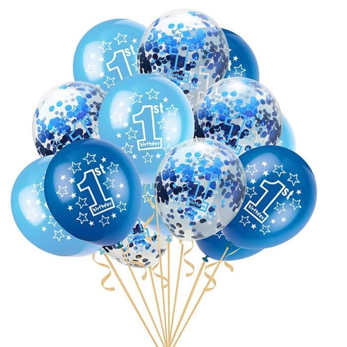 Lot de 24 blocs de ballons transparents « One » pour premier anniversaire de garçon 