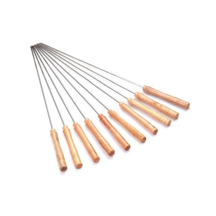 Barbecue Brochettes Marshmallow Sticks Rôtisserie Poignée bois