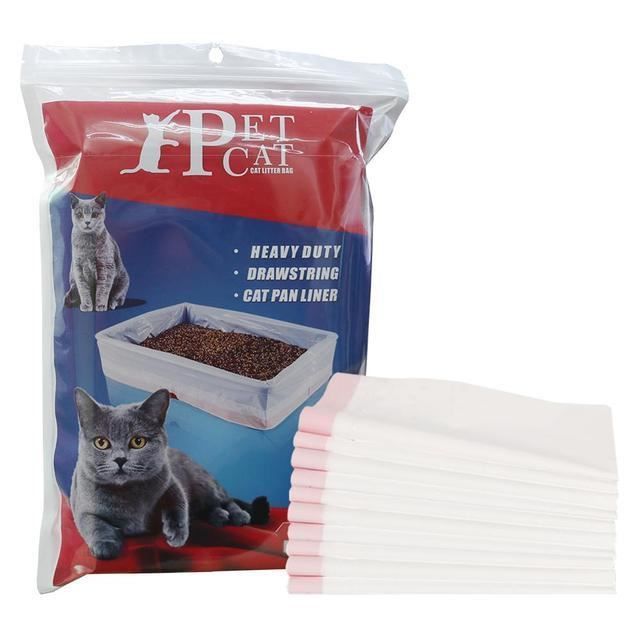 BAC A LITIERE,BleuLSac à litière jetable pour chat, 5 pièces, boîte à litière doublée avec