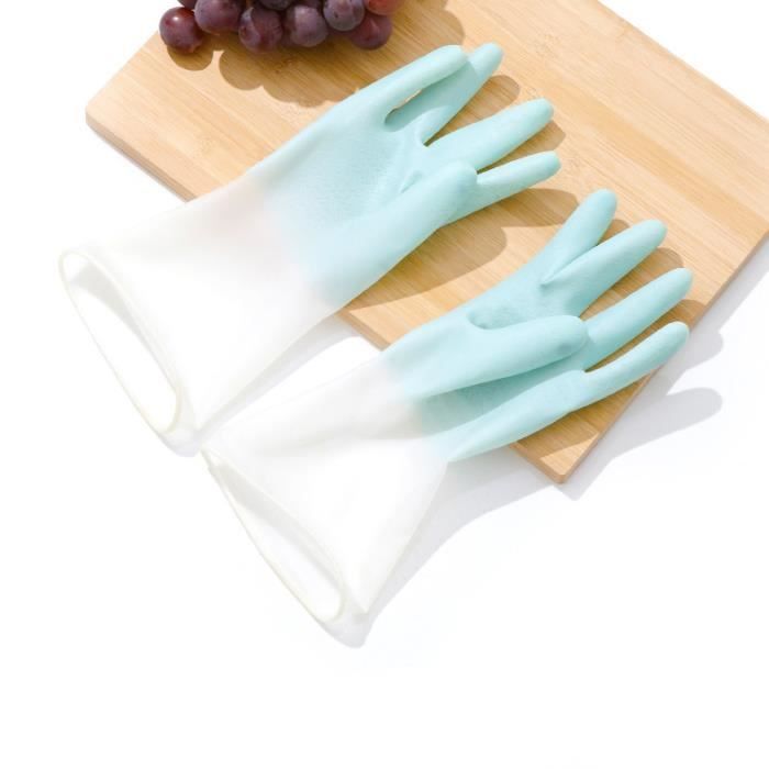 MOBRAVO Gants Ménage Caoutchouc Etanches Longs pour Nettoyage Vaisselle Linge Jaune Taille M