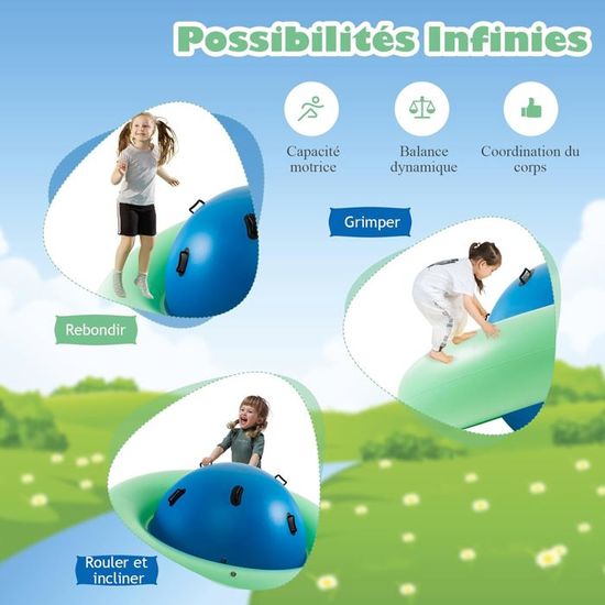 Goplus – Château gonflable pour enfants 223 cm – Capacité 113 kg – Pour 3 enfants 5 ans+ – Pompe non incluse – PVC haute qualité