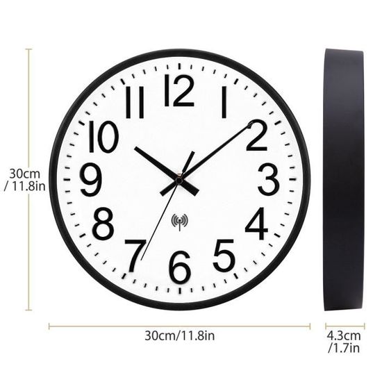 Horloge Murale Radio-Pilotée 30cm ACCSHINE - Silencieuse, Sans Tic-Tac, Design Moderne