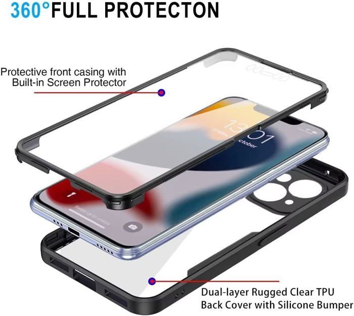 Custodia Per Xiaomi Poco M6 Pro 5G / Redmi 12 – Cover Rigida Morbida Con Staffa Invisibile, Antiurto, Nero