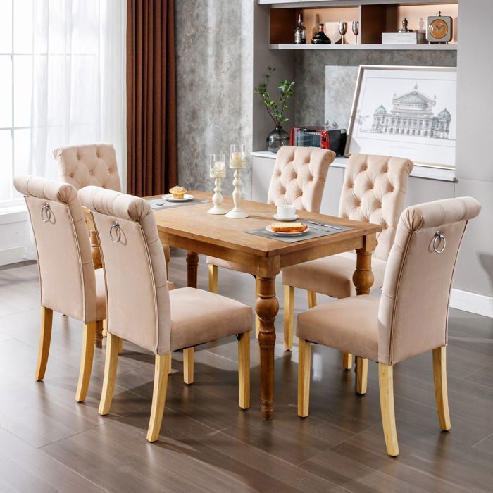 Lot De 4 Ou 8 Chaises De Salle à Manger Velours / Simili Cuir - Moderne, Couleur Au Choix