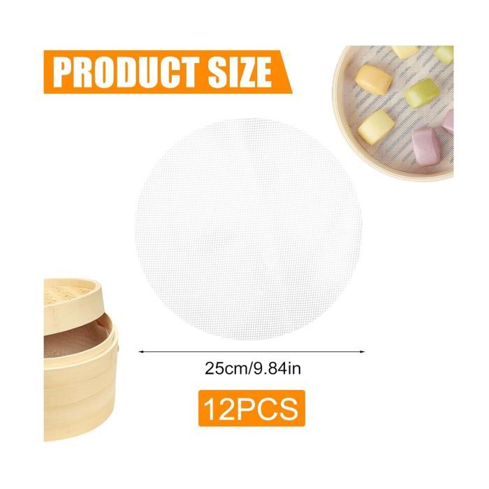 Lot De 20 Tapis Vapeur Réutilisables En Coton – Antiadhésif, 34x34 Cm, Pour Cuiseur Vapeur, Dim Sum, Buns