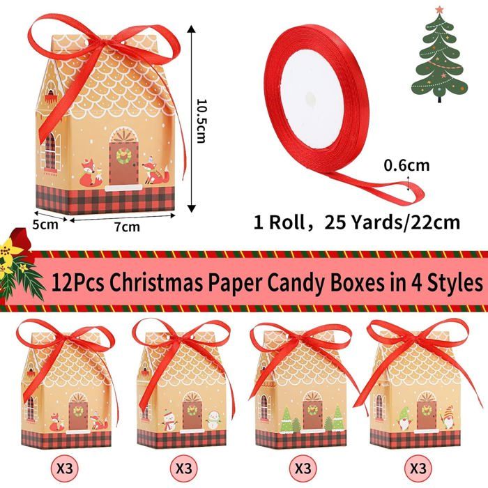 24pcs Boîtes De Bonbons De Noël The Cadeau Cadeau Noel Boite Chocolat