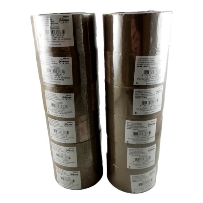 Lot De 5 Rouleaux Adhésif Toilé Noir – 48 Mm X 50 M, Déchirable à La Main – Résiste à La Chaleur