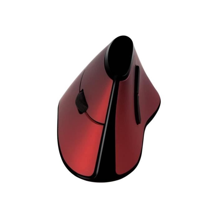 Souris verticale ergonomique LogiLink - optique et sans fil - rouge et noire