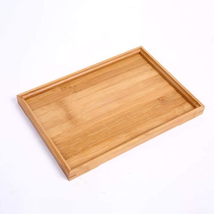 Plateaux Service Bambou Cinnani Lot De 2 - Rectangulaires Avec Poignées - 32x22cm Et 29x18cm