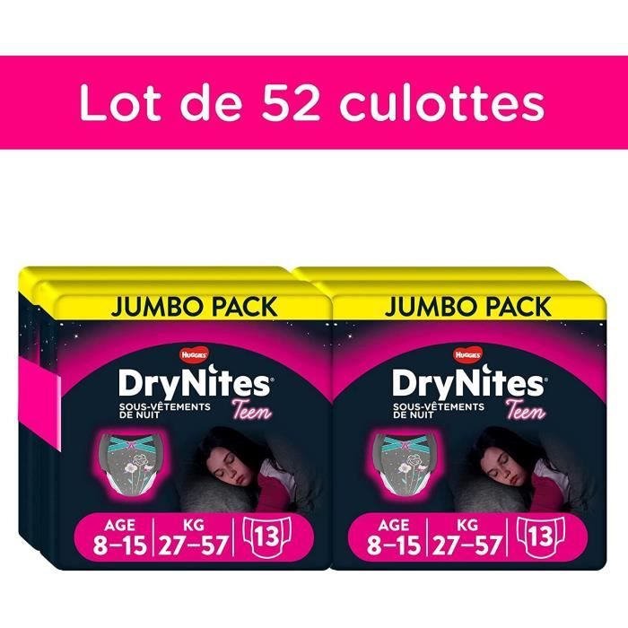 Couche De Nuit Jetable - Drynites 8-15 Ans Fille (27-57Kg) Sous