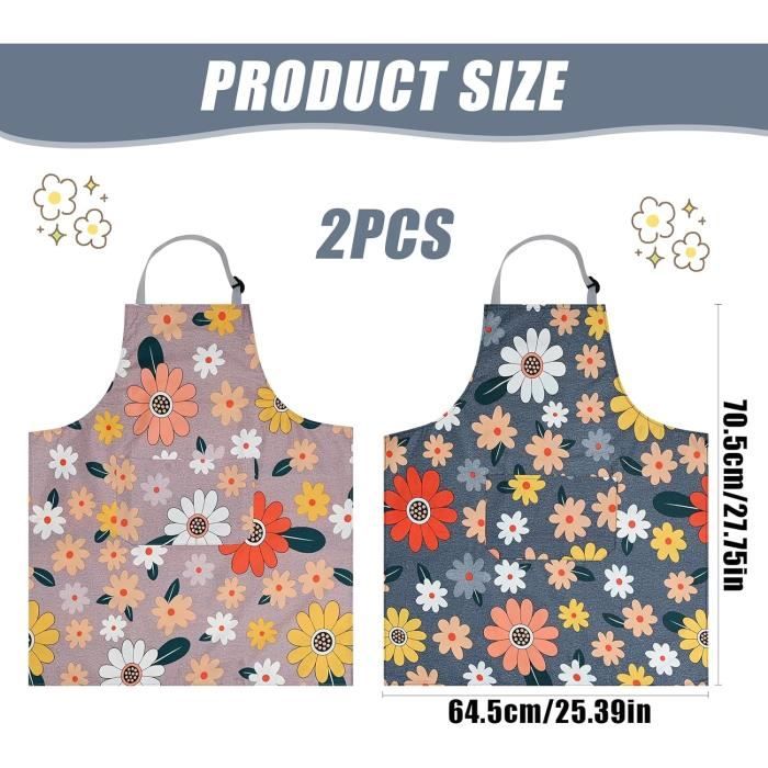 Lot De 2 Tabliers Réglables KongJies – Imperméables, Avec 2 Grandes Poches, Pour Cuisine, Barbecue, Jardin, Café Ou Atelier