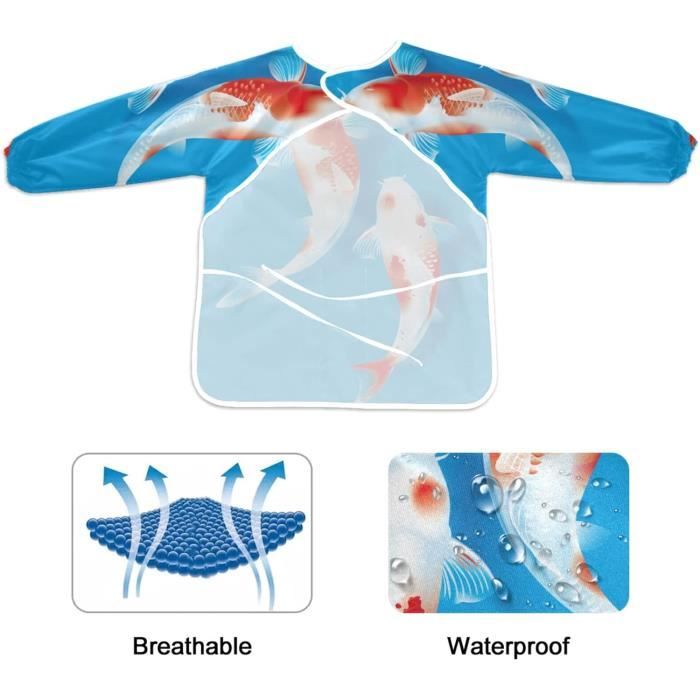 TopHomer Tablier de peinture imperméable à manches longues avec 3 poches pour enfants de 8 à 10 ans (L, rose rouge TopHomer Tablier de peinture imperméable à manches longues avec 3 poches pour enfants de 8 à 10 ans (L, rose rouge