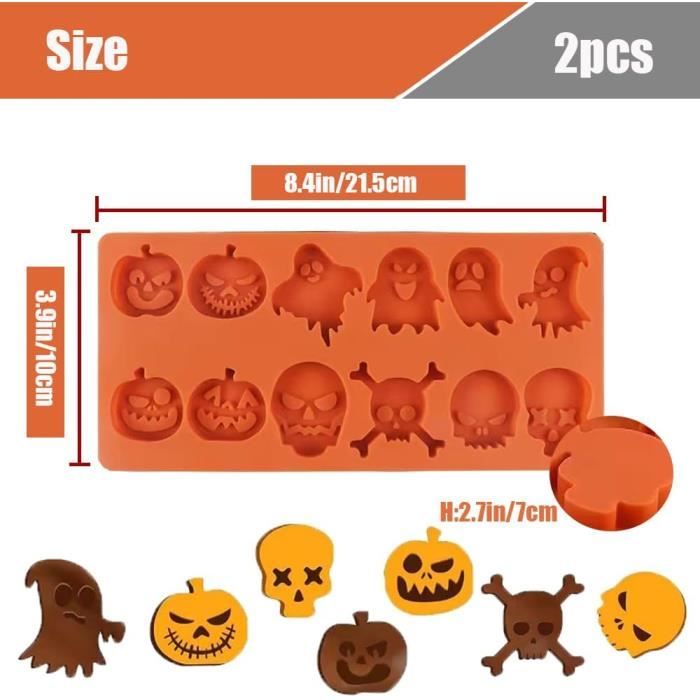 Moule en silicone 3D en forme de cœur humain pour Halloween, chocolat, gelée, gâteau, savon, bougie, résine