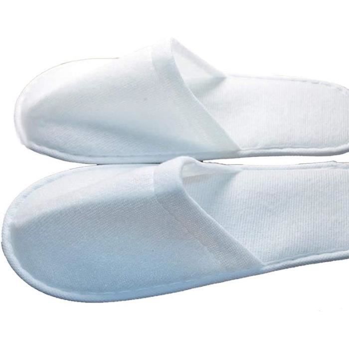 Chaussons jetables blancs pour hommes et femmes - WOVTE - 100 paires -  antidérapants et confortables Blanc - Cdiscount Chaussures
