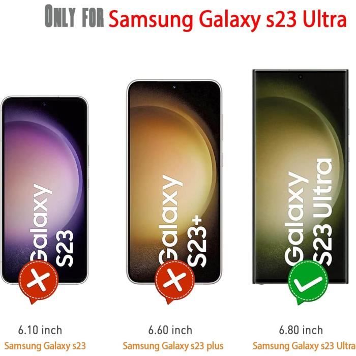 Verre Trempé Samsung Galaxy S23 Ultra, Film Dureté 9H Bords incurvés 3D -  Transparent Contour Noir - Français