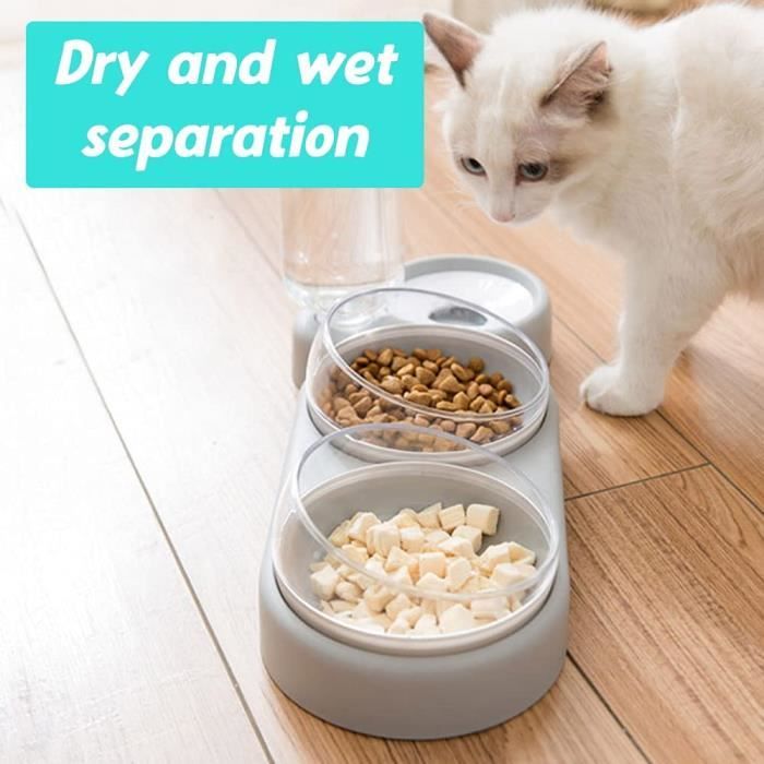 Distributeur Automatique Croquettes Et Eau Pour Chat/chien - 2,2L Nourriture, 0,8L Eau, Sans électricité
