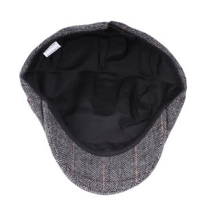 Béret Casquette Ajustable Homme – Coton Noir – Style Vintage – Printemps/Été/Automne
