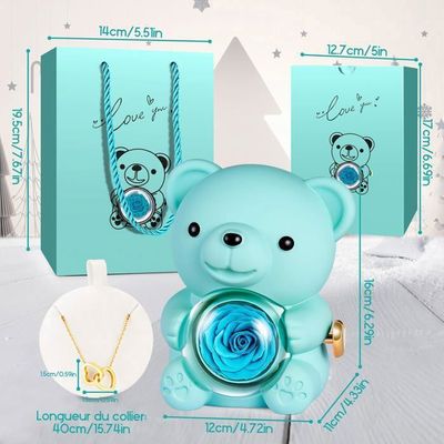 2 Boîtes à Bijoux Ours En Peluche - Écrin Mignon Pour Bagues, Colliers & Boucles D'oreilles (café)