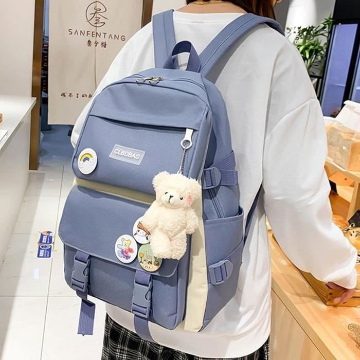 Sac à Dos Cartable JINDING Filles Et Garçons Portable 15.6 Pouces Avec Port De Charge USB Sac