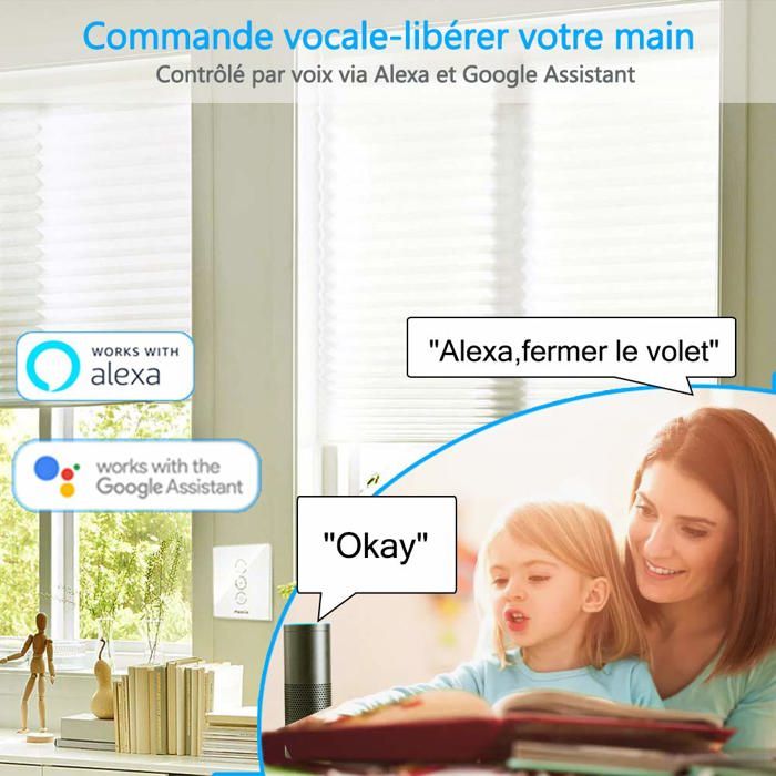 4x Interrupteur Volet Roulant Connecté, Ouverture Réglable, Commutateur — free download