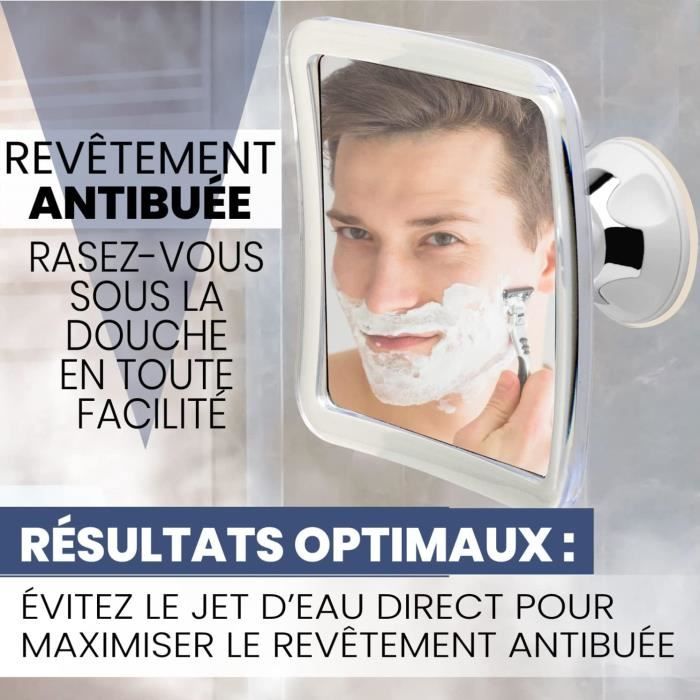 Grand Miroir de Douche Anti Buée – Miroir Incassable pour Rasage