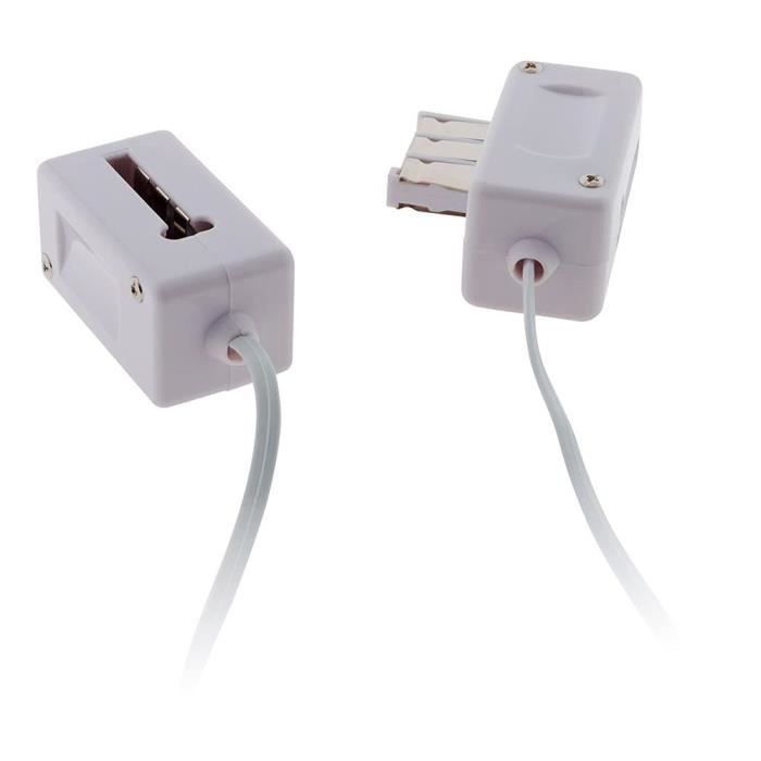 Rallonge Câble Téléphonique RJ11 6p4c - 3 Mètres - Noir - Pour Modem ADSL, Téléphone Fixe - Connexion Fiable - AERZETIX