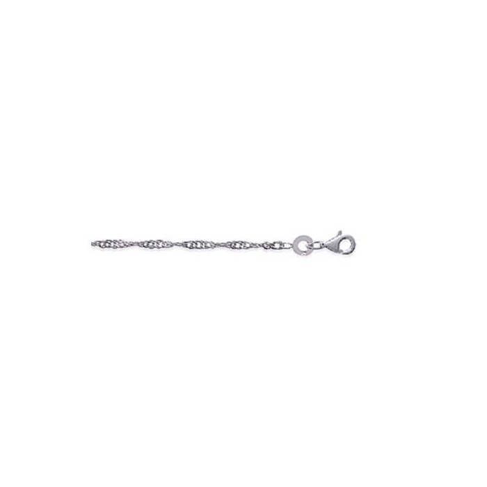 Chaîne En Argent Massif - Maille Singapour 45,5 Cm - 2,80 Grammes - Occasion
