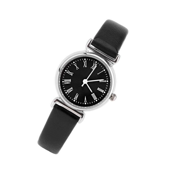 Exquise petite mode simple femmes robe montre rétro en cuir mini