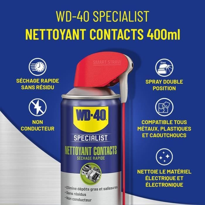 Nettoyant contact séchage rapide aérosol 400 ml - WD-40 SPECIALIST - 33368  - Cdiscount Auto