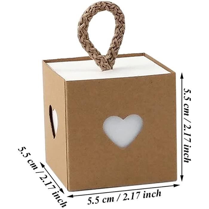 Boite Cadeau Lot Boîte Cadeau De 25 Boîtes Cadeaux En Papier Kraft Avec Couvercles Pour Fête, Anniversaire, Mariage, Bricolage, 12,5 X 12,5 X 4 Cm Boite Carton Cadeau