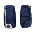 Coque clé pour Fiat Panda Bravo Qubo Grande Punto Idea Stilo - 2 Boutons Bleu - Plip télécommande avec Lame Phonillico®-3