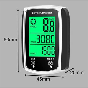 Ordinateur de vélo sans fil LCD numérique, odomètre, capteurs de compteur de vitesse, ordinateur multifonction, accessoires de vélo  18
