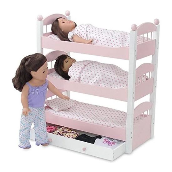 Poupee Ep79i 18 Pouces Lit Superpose De Poupee Meubles De Poupee 18 Lits Superposes Triples Comprend 3 Lits Simples Empilables De 1 Cdiscount Maison