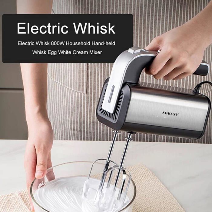 Batteur électrique à Main 7 Vitesses - Avec 2 Fouets Et 2 Crochets Pétrisseurs En Inox - 2
