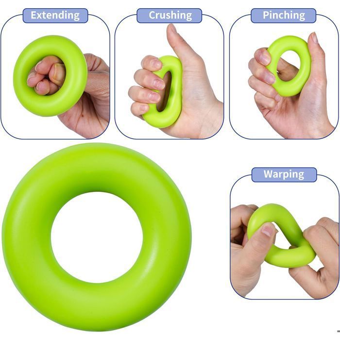 Lot De 6 Hand Grip Strengthener – Anneaux En Silicone 3 Niveaux De Résistance (6,6/8,8/11 Lbs) Pour Doigts, Poignets Et Rééducation