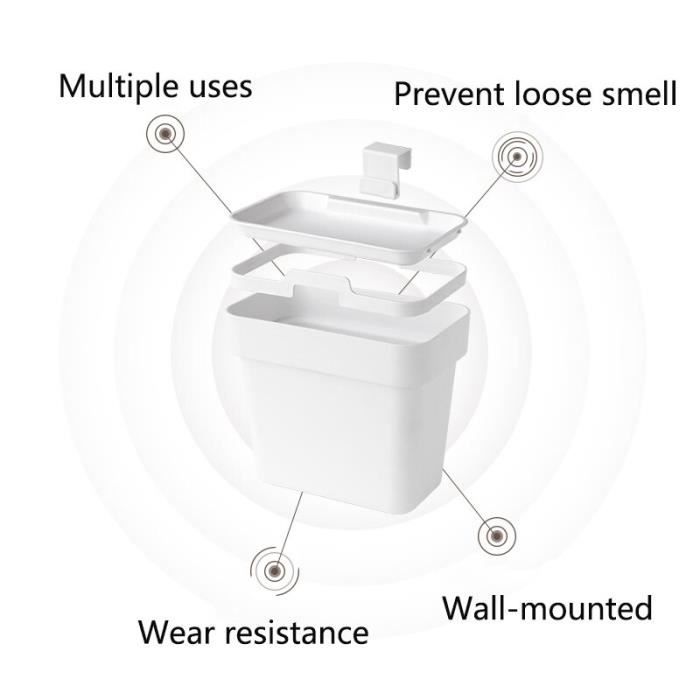 Bacs à ordures de cuisine Poubelle peut suspendre la corbeille de déchets  pour la porte de l' armoire de cuisine, mini- poubel[1594] - Cdiscount  Maison