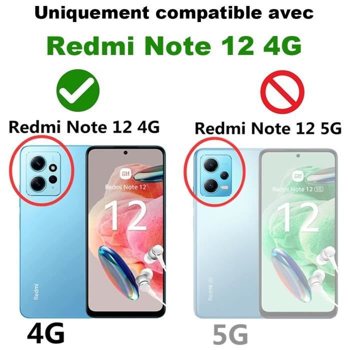 Coque Xiaomi Redmi Note 12 4G (PAS POUR 5G) anneau support - Noir -  Cdiscount Téléphonie