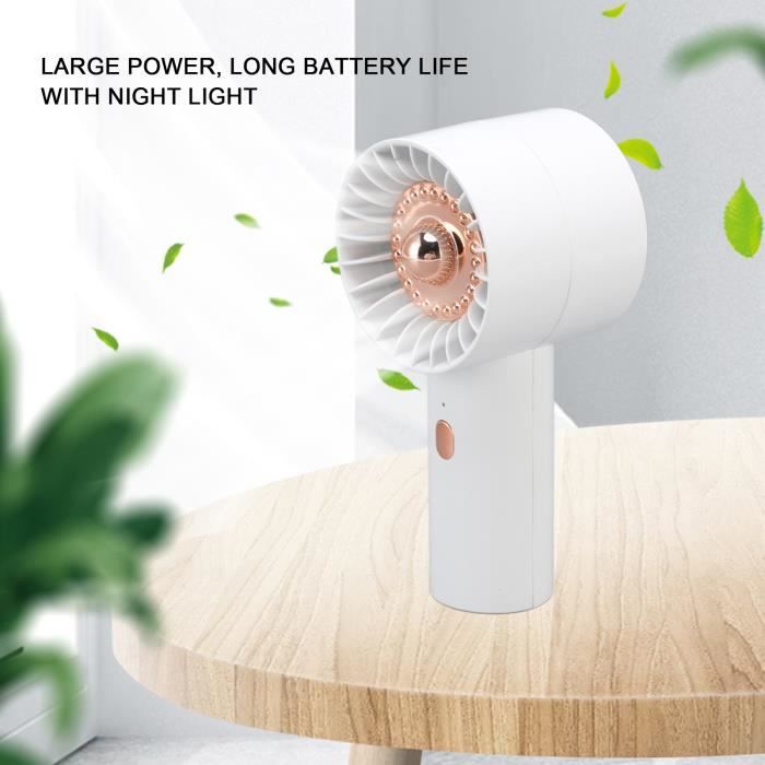 Mini ventilateur de poche Réglage du vent à trois niveaux Charge USB  Ventilateur portable blanc avec