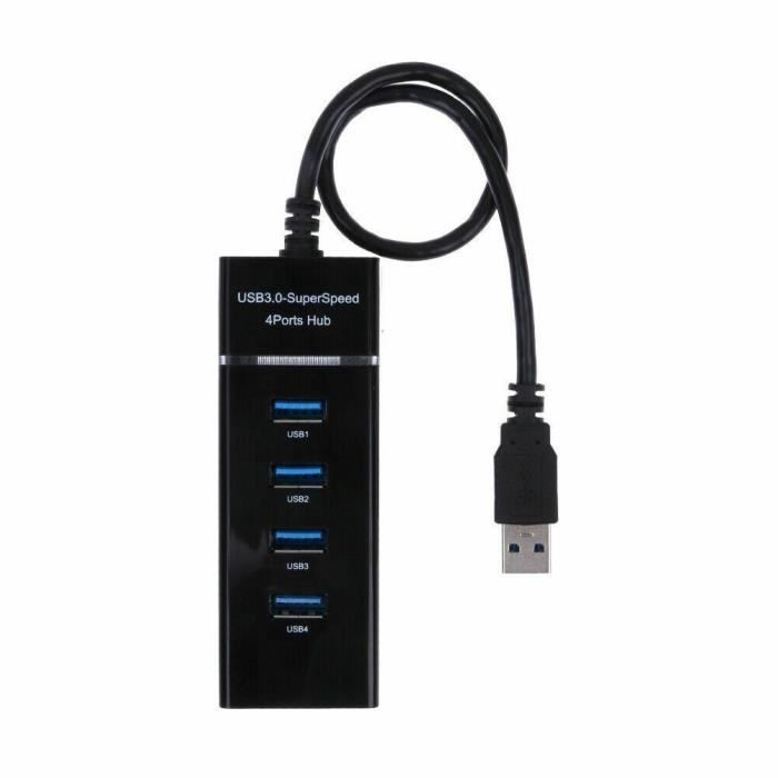 HUB USB 3.0 5Gbps 4 ports Multiprise Multi Chargeur Câble pour PC