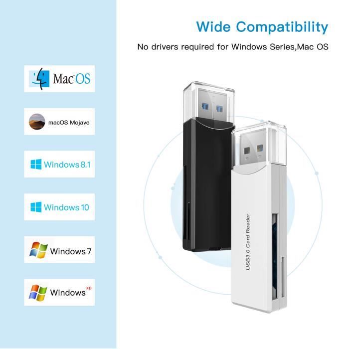 2pcs Lecteur De Carte SD USB 3.0 Adaptateur Micro SD Lecteur De.