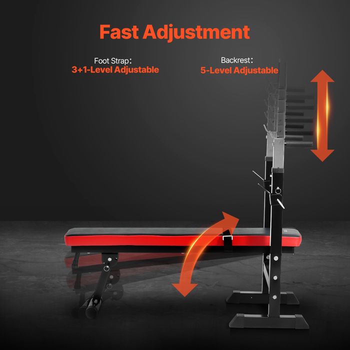 Banc De Musculation VEVOR – Réglable Et Pliable, Capacité 272kg, Pour Domicile