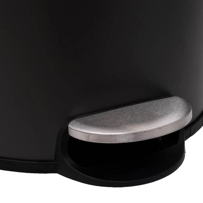 Poubelle De Cuisine à Pédale Eluno 30L - Design Vintage Noir, Seau Intérieur Amovible, Fermeture Douce - Pour Cuisine, Salle De Bain