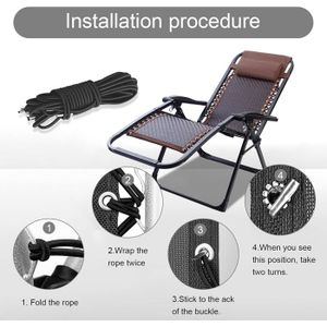 Cordon Élastique Remplacement 4 Pièces Pour Chaise Zero Gravity - Lacets Caoutchouc Réparation