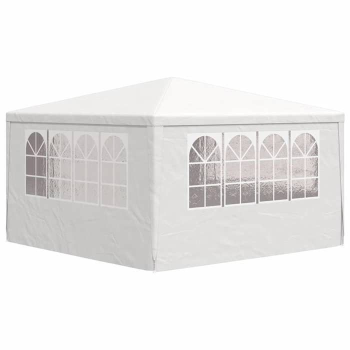 Tente De Réception VidaXL 4x9 M Bleue - Chapiteau Jardin Avec Parois Latérales - Toile PE 90 G/m², Cadre Acier - Pour Fêtes, Mariages, Camping