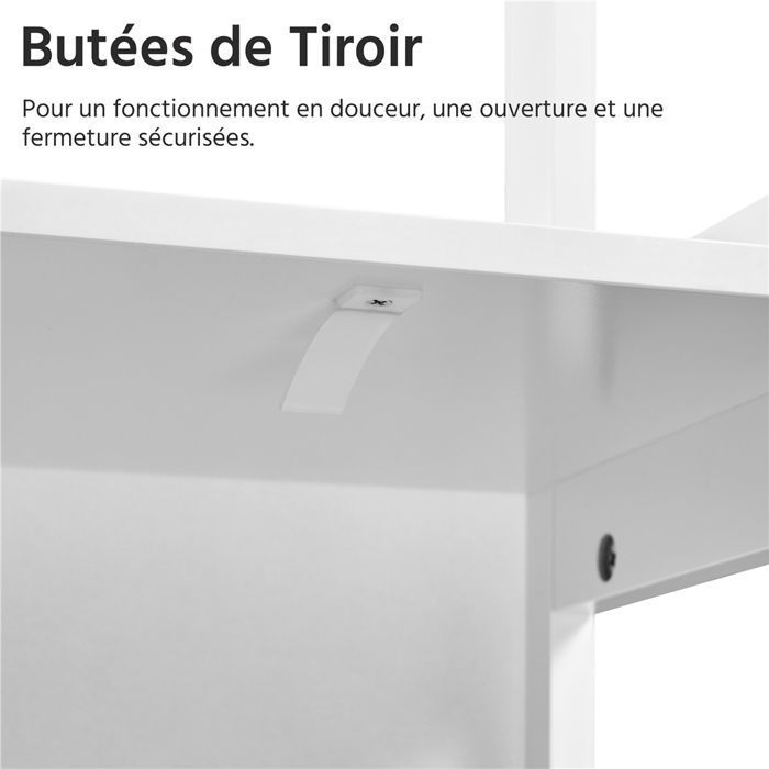 Yaheetech Armoire de salle de bain avec 4 tiroirs et 1 armoire et étagère réglable Blanc 81 x 30 x 81,5 cm Yaheetech Armoire de salle de bain avec 4 tiroirs et 1 armoire et étagère réglable Blanc 81 x 30 x 81,5 cm