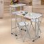 3pcs Table Pliante Chaises Etagere Rangement Ensemble Table Salle