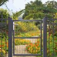 Hengda Porte de jardin porte de clôture porte de clôture porte de jardin porte（100x100cm）Gris-0