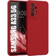 Coque pour Samsung A33 5G - Souple Silicone Haute Résistance Découpage Précis Rouge-0