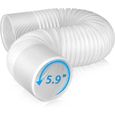 Tubes de Climatiseur Flexible en PP - HAOPYOU - Diamètre 15CM - Porte Ajustable 30-150CM - Climatiseur Mobile